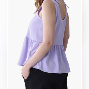 Maternity Peplum Tank Top with Tie Straps
